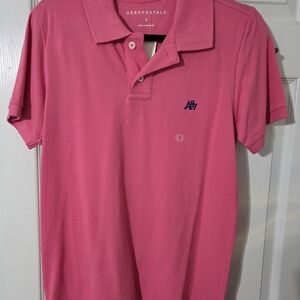Aeropostale Men's Pink Polo Shirt